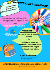 inscription école 2026 2027